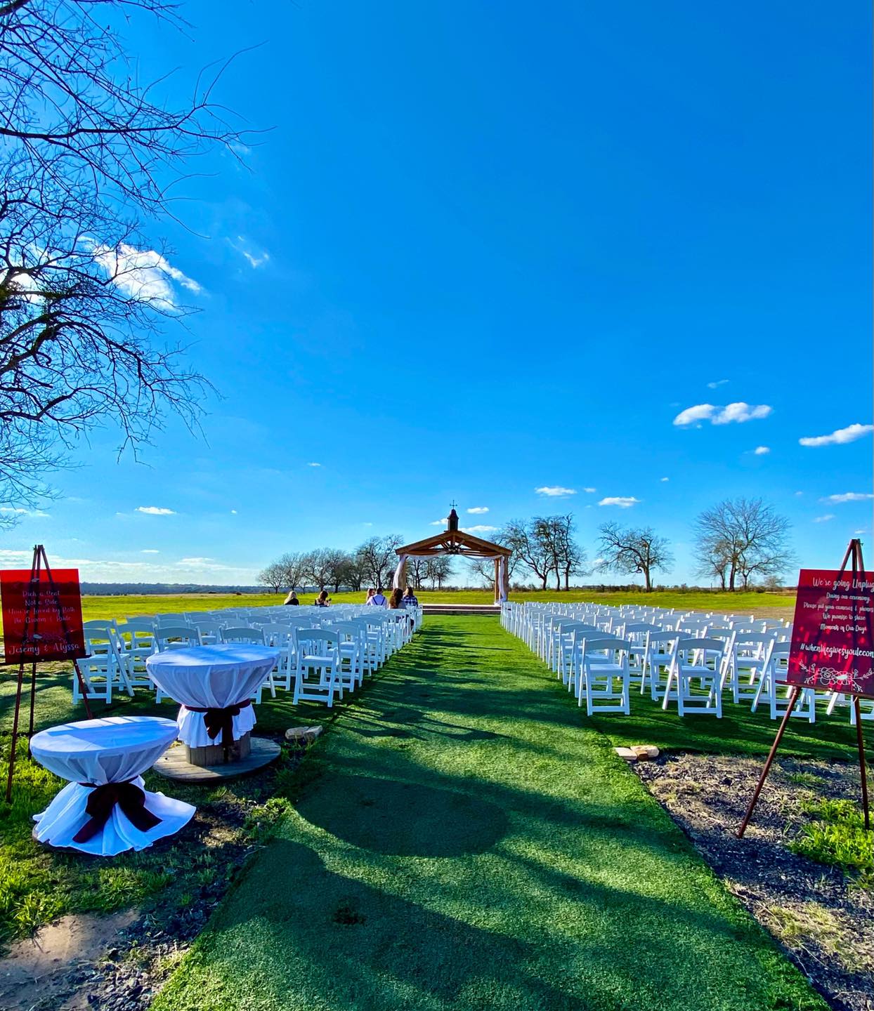 spacious outdoor wedding ceremony in Texas
