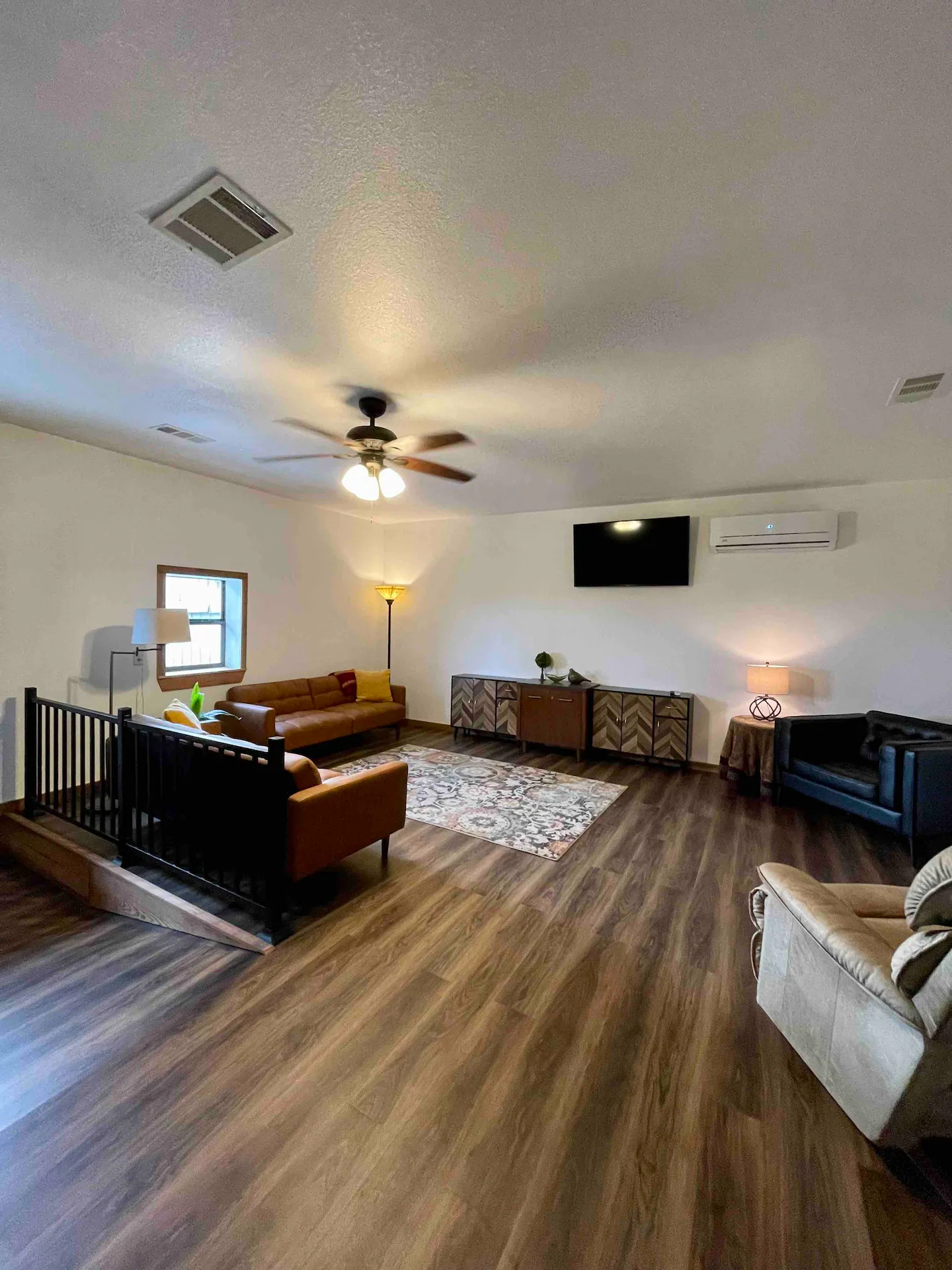 spacious living room in airbnb